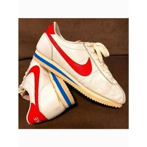 Rare Forest Gump VINTAGE 1982 NIKE LEATHER CORTEZ Womens 7.5 US White Red